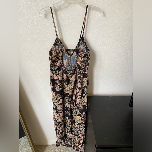 Free People women’s Stand Out Printed Jumpsuit in Black Combo Size M Boho - Picture 3 of 10